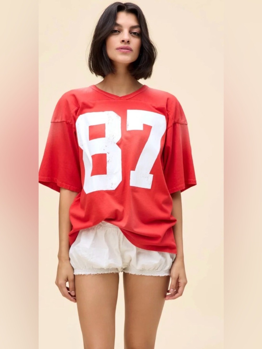 Daydreamer Red 87 Women's Football Jersey Tee XL